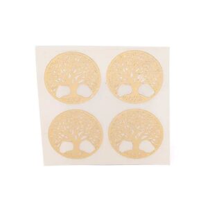 Metalen sticker levensboom goud 4cm