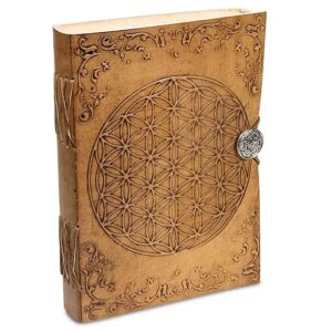 Notitieboek Flower Of Life Lederen Kaft