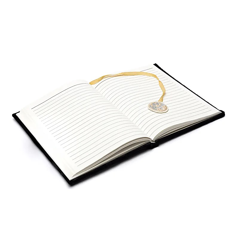 Notitieboek Fluweel Zwart Met Maanfasen 20x15cm - Afbeelding 2