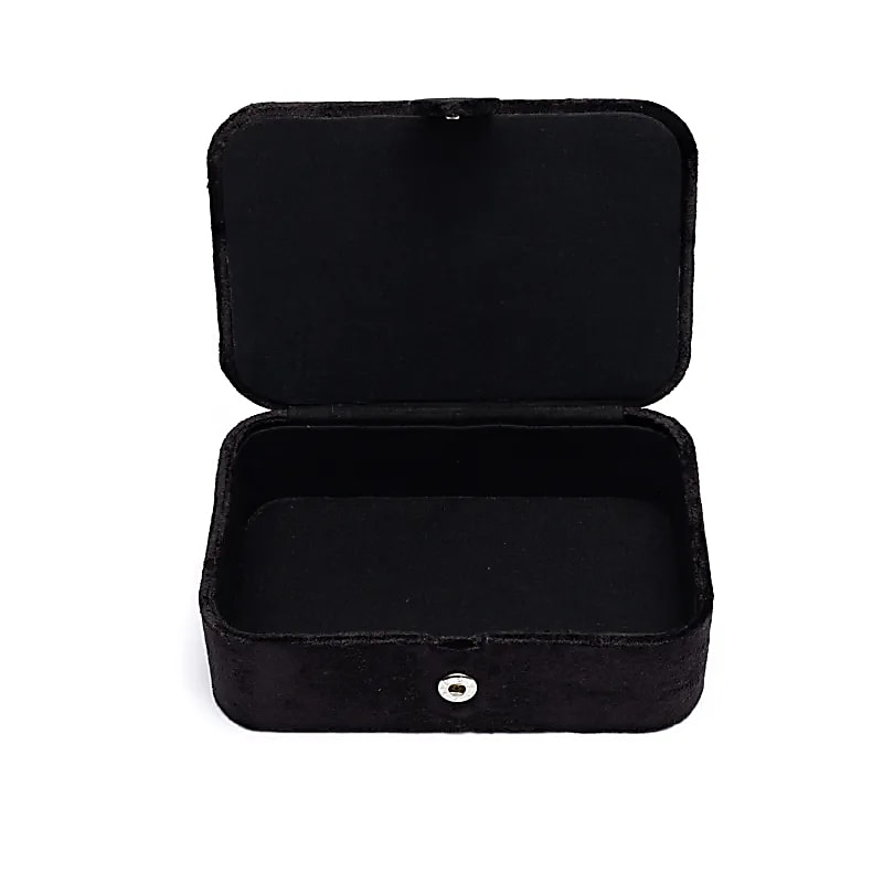 Opbergdoos Fluweel Zwart Met Maanfasen 11x15x5cm - Afbeelding 2