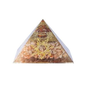 Orgonite Pyramide Zonnesteen met Zon symbool 7