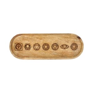 ovaal dienblad chakra mangohout