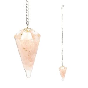 pendel orgonite rozenkwarts facet