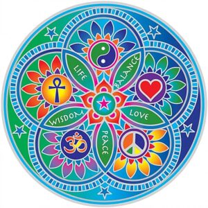 Raamsticker Levende energie Mandala 14cm 2 stuks