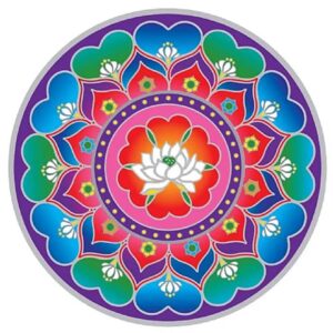 Raamsticker Lotushart Mandala 14cm 2 stuks