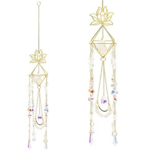 Suncatcher lotus vlinders bergkristal 9x51cm