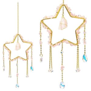 Suncatcher ster rozenkwarts 12x34cm