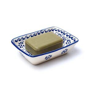 Zeephouder Keramisch Blauw 13x9x3.5cm